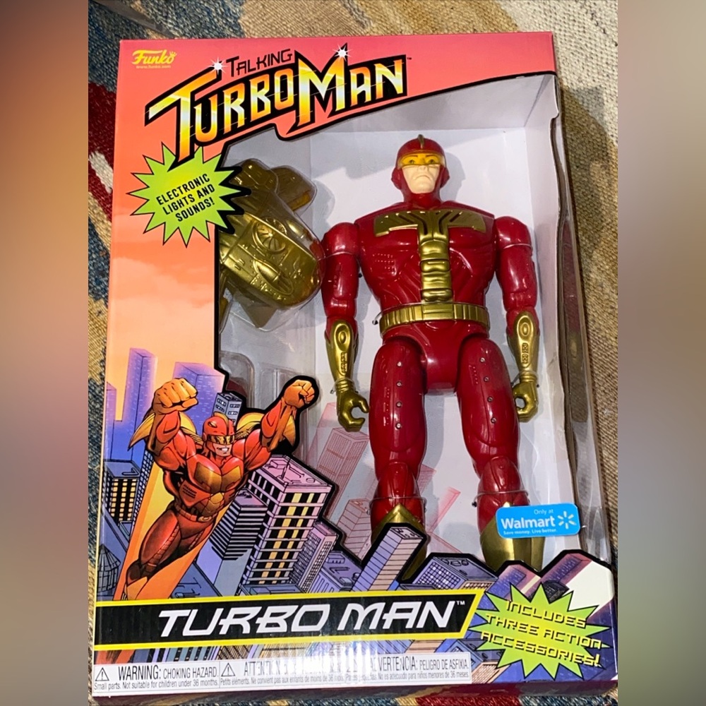 New in box limited edition talking turbo man collectible action figure